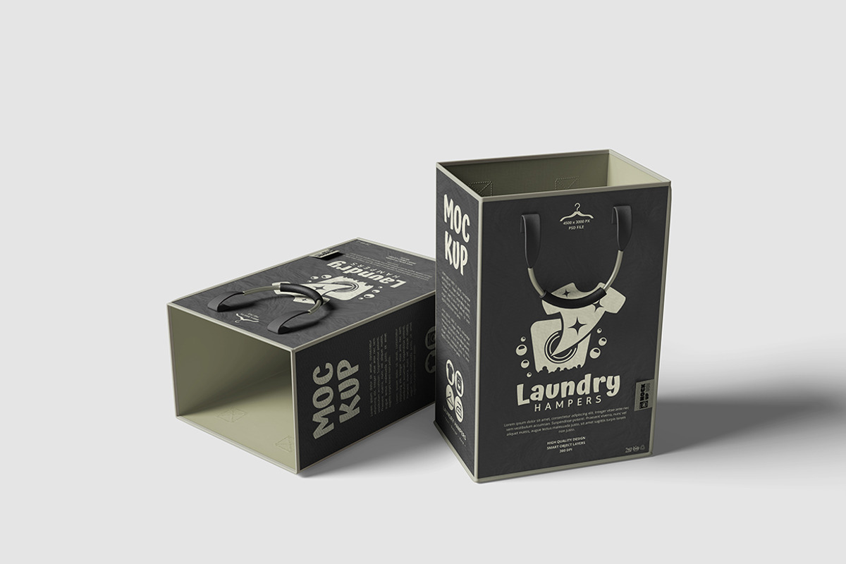 Laundry Hamper Mockup For Branding, an Advertising Mockup by bimockup (Photo 4 of 6)