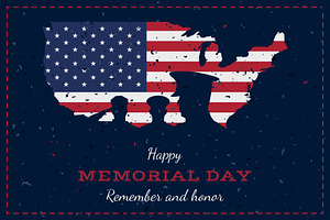 Memorial Day. Vintage Greeting Card