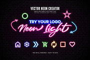 Editable Vector Neon Creator Effect, a Decorative Illustration by Photoshop Action (Thumbnail 7 of 11)