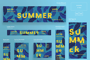 Banners Pack Summer Leaves