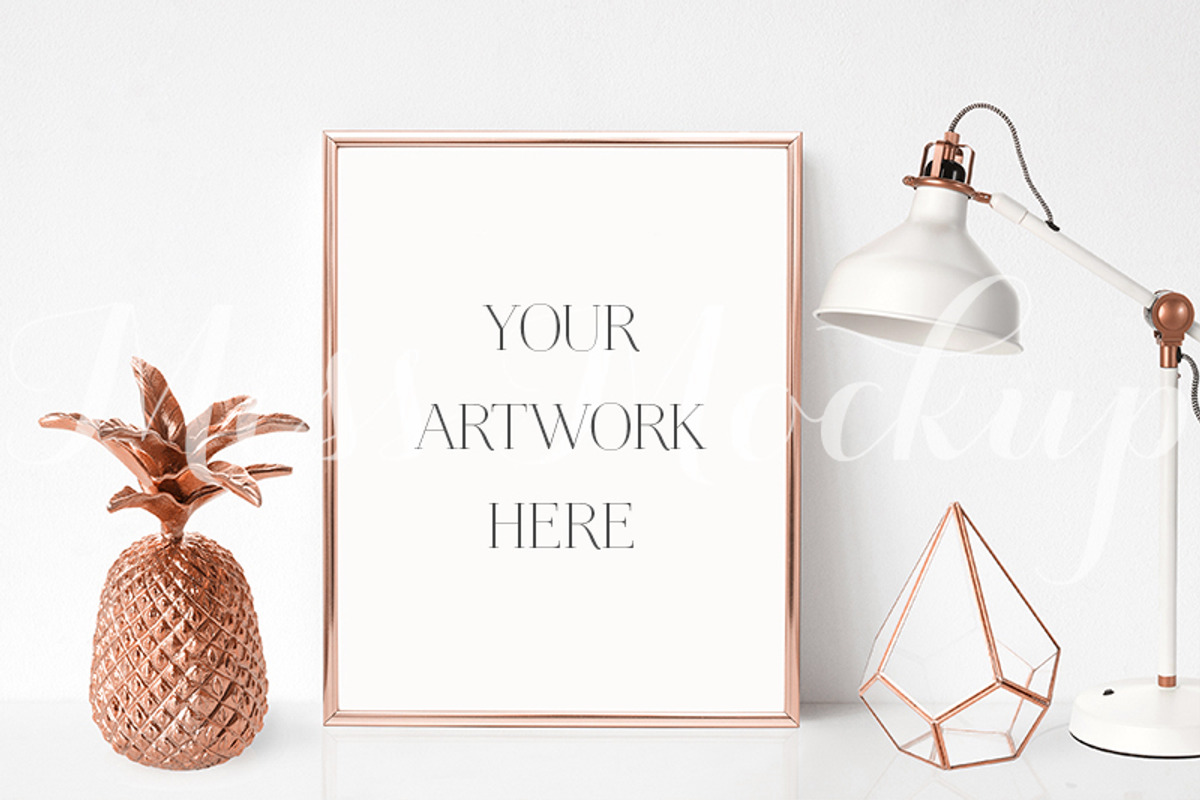 Rose Gold Frame Mockup 2, a Print Template by Miss Mockup