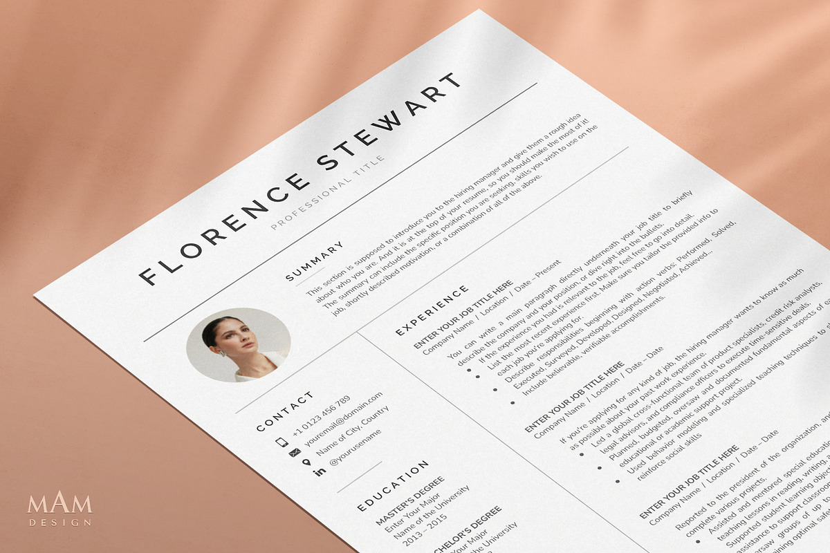 Resume Template with photo, a Resume Template by MAM Design (Photo 4 of 10)