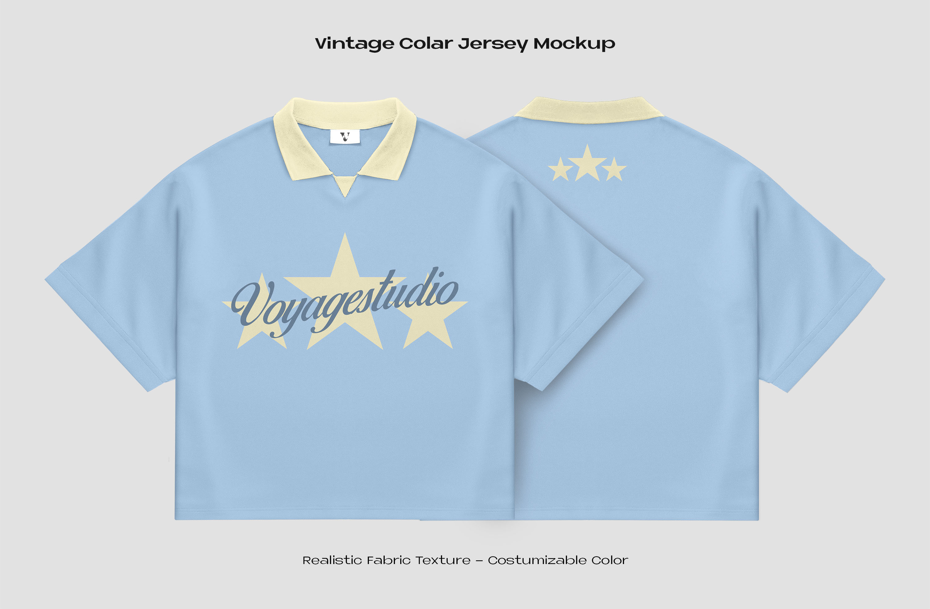 Vintage collar jersey mockup, an Apparel Mockup by Voyage Studio