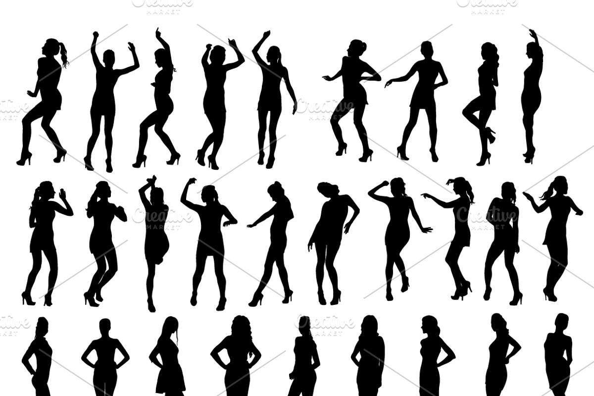 Set of female silhouettes, a Graphic by SHom (Photo 2 of 3)