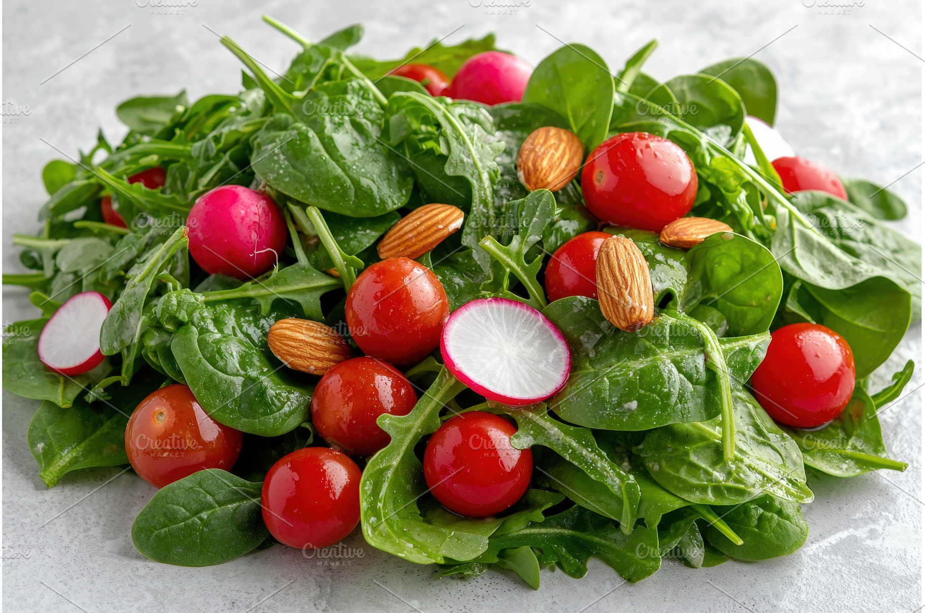 Vibrant Salad with Spinach, Arugula, a Food & Drink Photo by Rodica Ciorba