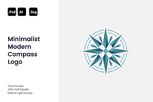 Minimalist Modern Compass Logo, a Branding & Logo Template by Luxury Logos