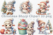 Cute Christmas Sheep Clipart, a Seasonal Illustration by GalaDesign03 (Thumbnail 1 of 6)