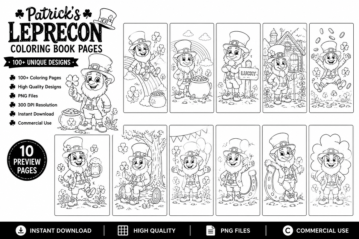Patrick's Leprecon Coloring Book, a Person Illustration by S Graphic Studio (Photo 4 of 4)
