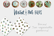 Potted Succulents Illustration Pack, an Illustration by plaidGecko (Thumbnail 3 of 3)