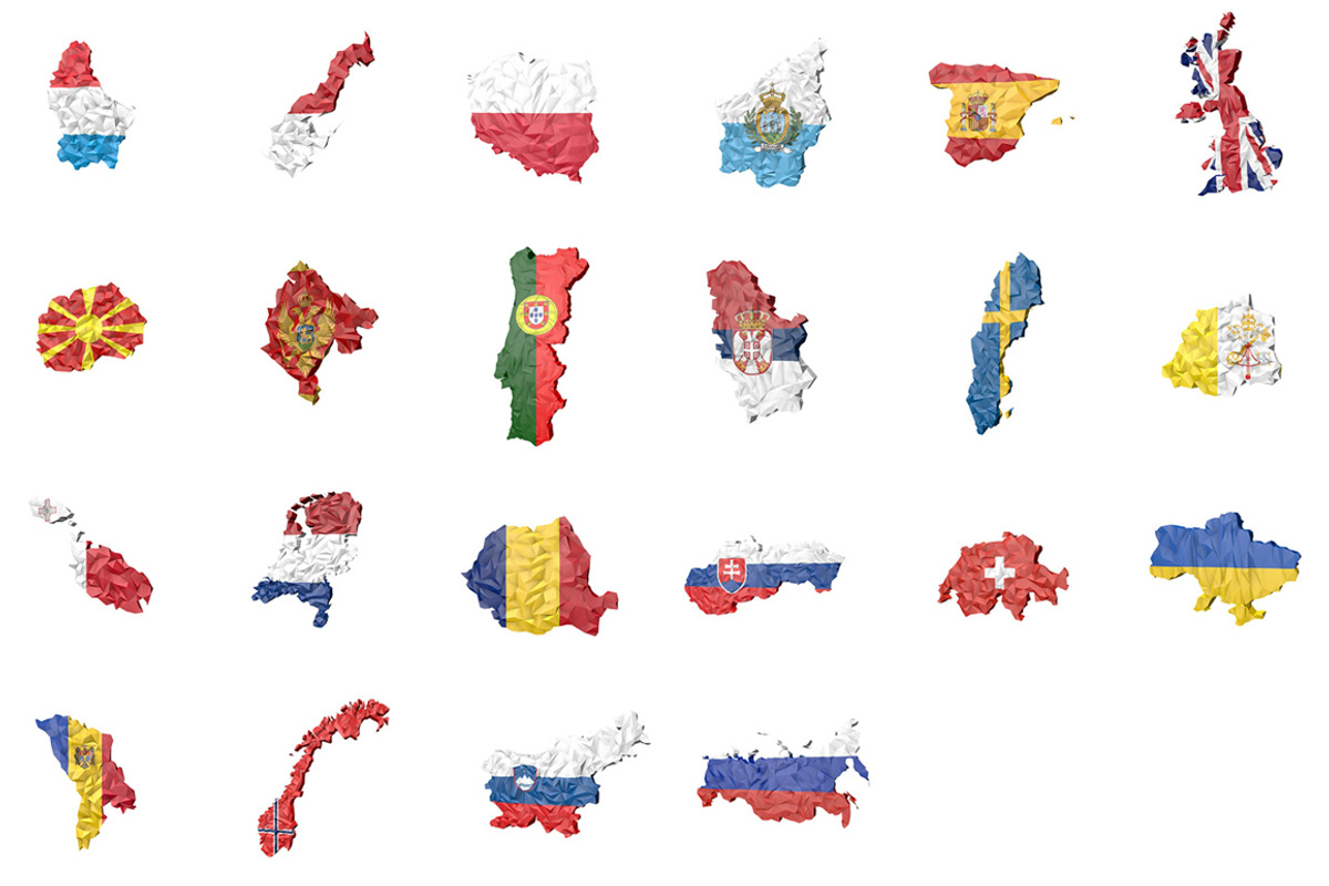 46 Low-Poly European Maps/FLags, an Illustration by Lukino (Photo 4 of 4)