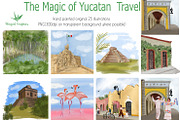 Yucatan, Mexico travel illustrations, an Object Illustration by Winged Graphics (Thumbnail 2 of 4)