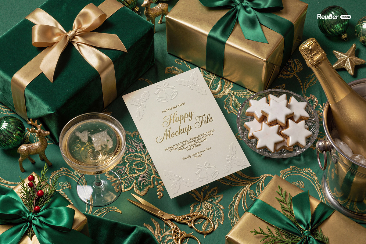 Christmas Card Mockup Set, a Product Mockup by Renderteam (Photo 16 of 16)