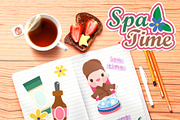 Spa Time Digital Clipart, a Healthcare Illustration by Cozy Cat Design (Thumbnail 3 of 3)