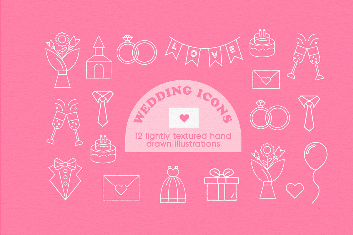Wedding Icons, an Outline Icon by Haleigh Peterson Studio (Photo 1 of 3)