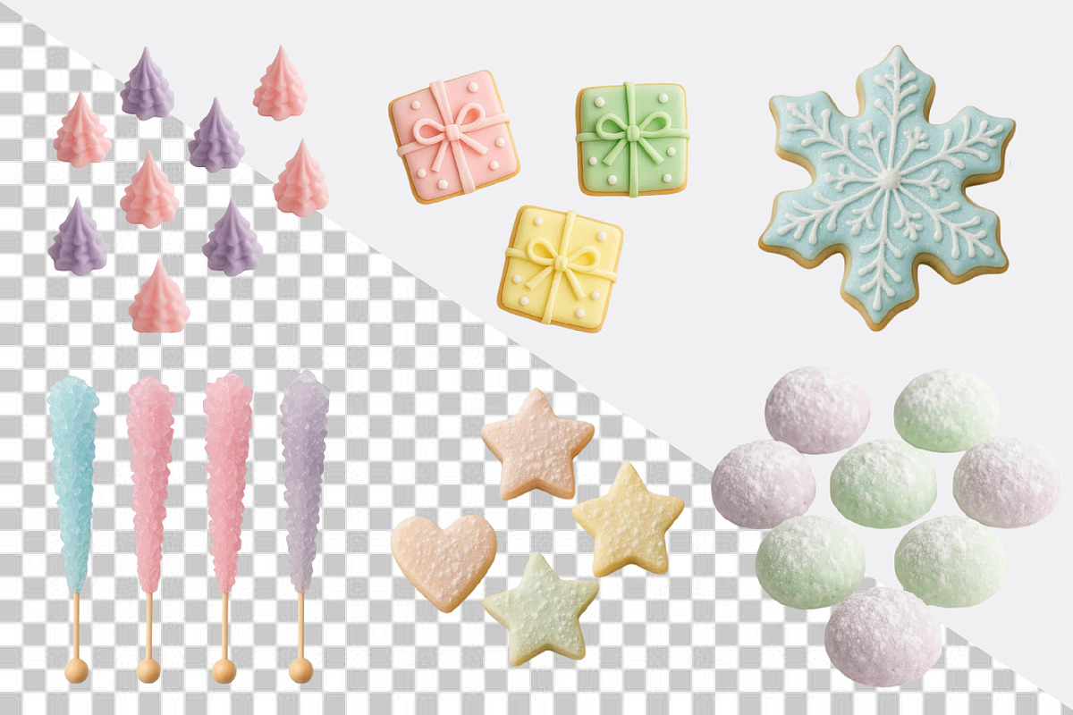 Pastel Christmas Cookies & Candy Cli, an Illustration by SVGArt (Photo 2 of 8)
