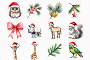 Christmas Animals Clipart, an Illustration by Design Market (Thumbnail 3 of 5)