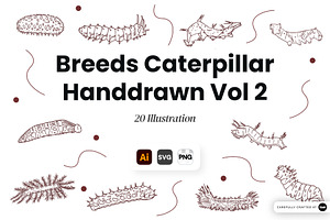 Breeds Caterpillar Handdrawn Vol 2, an Animal Illustration by SLAB! Design