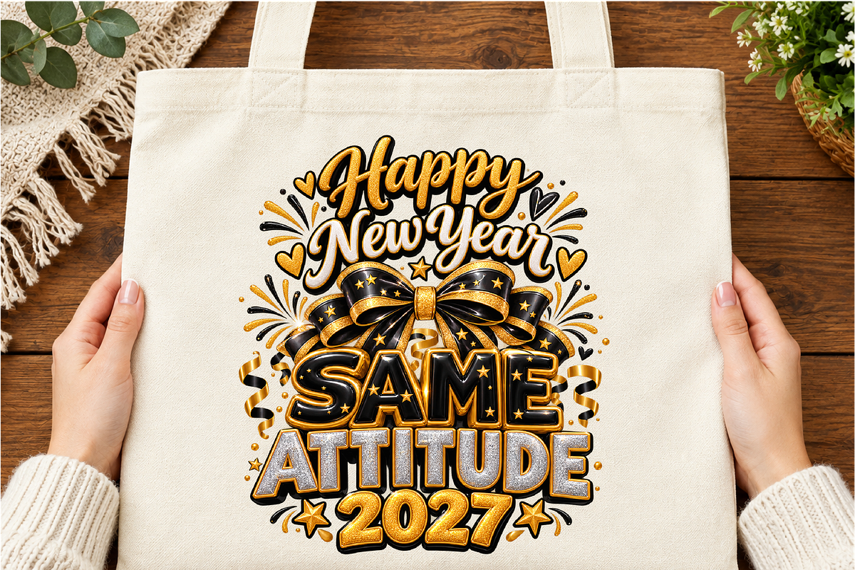 Happy New Year 2027 Same Attitude, a Seasonal Illustration by Printable Design Store (Photo 5 of 5)