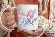 Watercolor Purple Floral Clipart, an Illustration by designcity5 (Thumbnail 5 of 5)