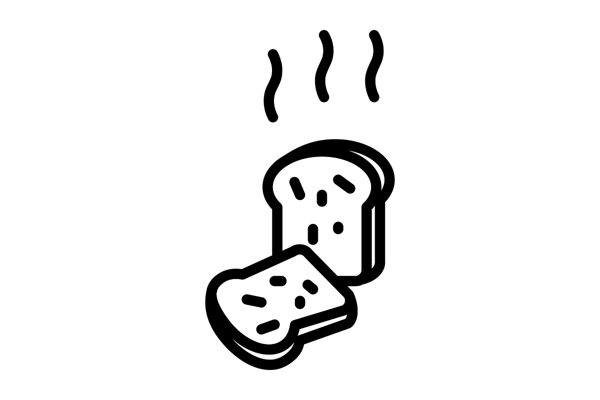 Bread icon, an Outline Icon by Sumberpangan (Photo 2 of 5)