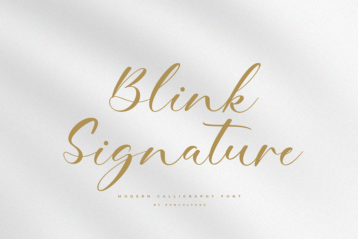 Blink Signature Calligraphy Font, a Script Font by Pen Culture (Photo 1 of 6)