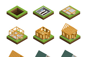 House Construction Isometric Set