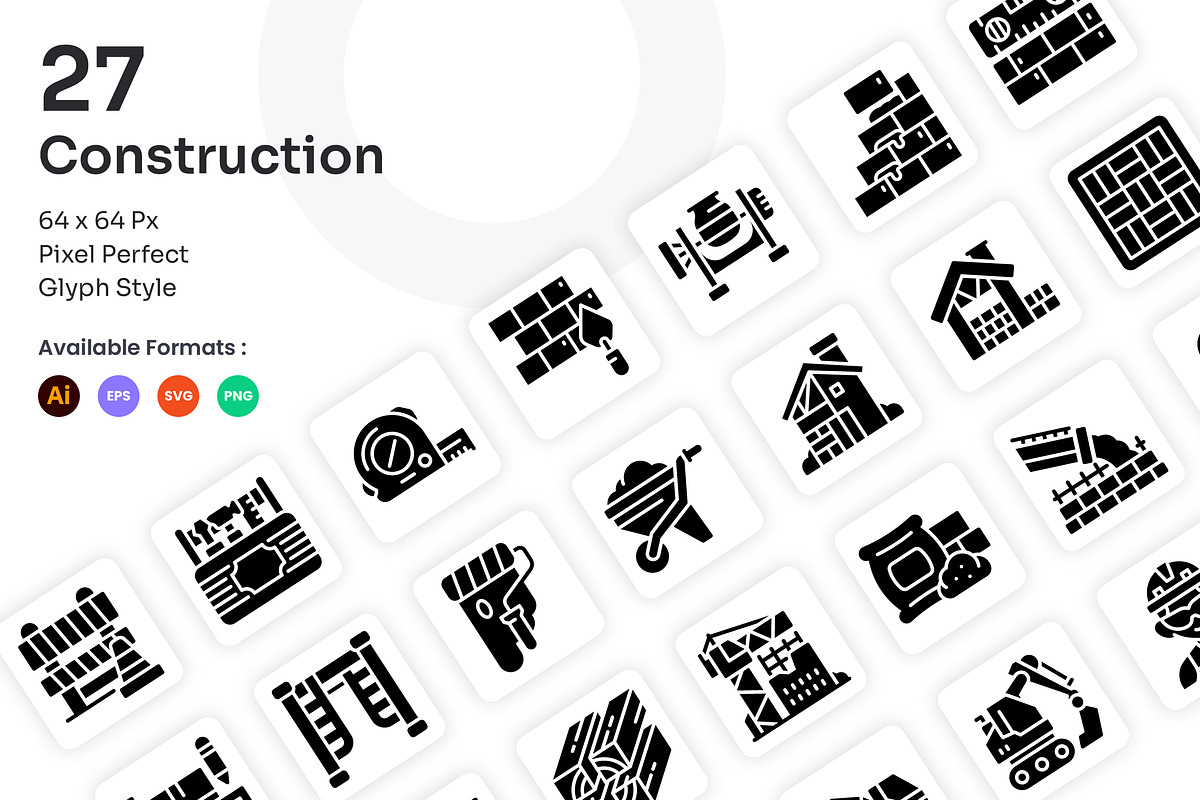 Construction Icons Set - Glyph, a Solid Icon by Kmg Design (Photo 1 of 2)