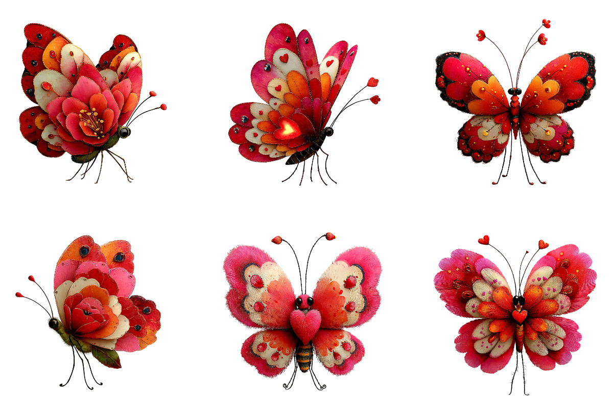 watercolour valentines-day butterfly, an Illustration by CreationArt (Photo 7 of 7)