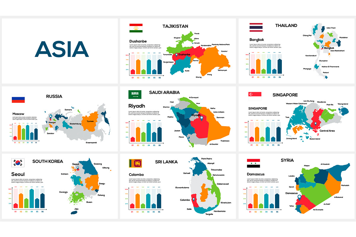 Animated Maps of Countries, a Presentation Template by Infographics project