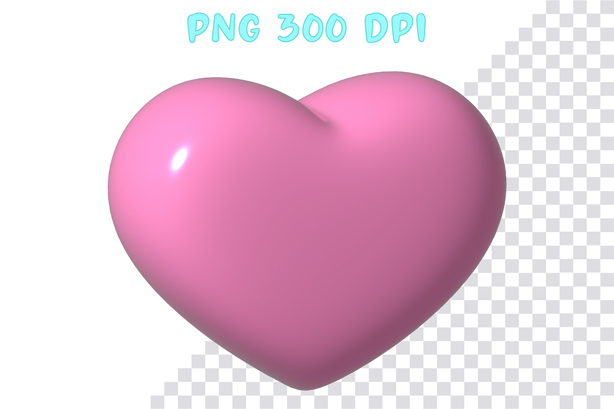 3D Hearts clipart. Hearts icon PNG, a Decorative Illustration by VectoriyA (Photo 3 of 3)