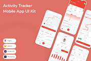 Activity Tracker Mobile App UI Kit, an UI Kit Template by Betush