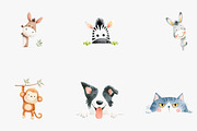 Quirky animals peeking funny, an Illustration by CreationArt (Thumbnail 4 of 5)