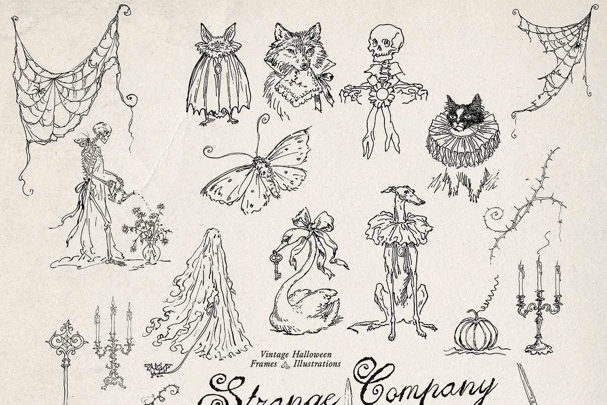 Strange Company Halloween Line Art, a Decorative Illustration by Purple (Photo 6 of 14)