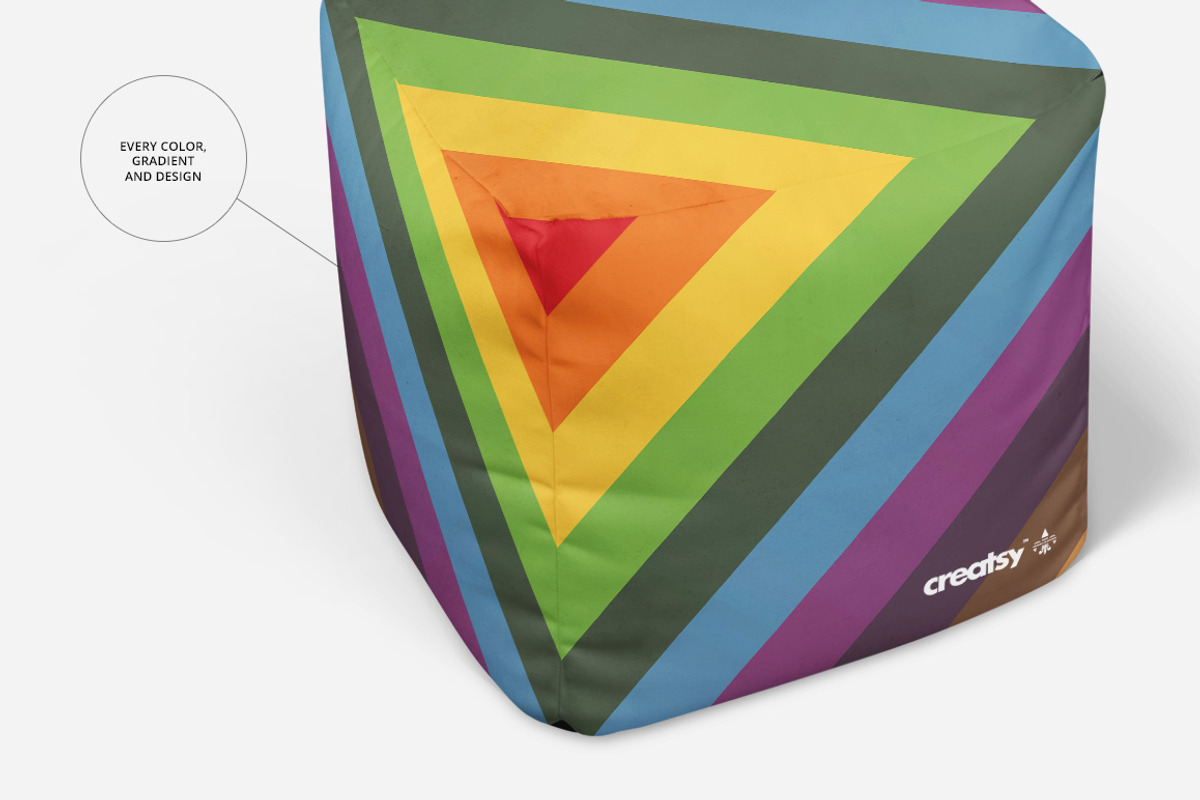 Ottoman Cube and Round Mockup Set, a Product Mockup by Creatsy (Photo 4 of 7)