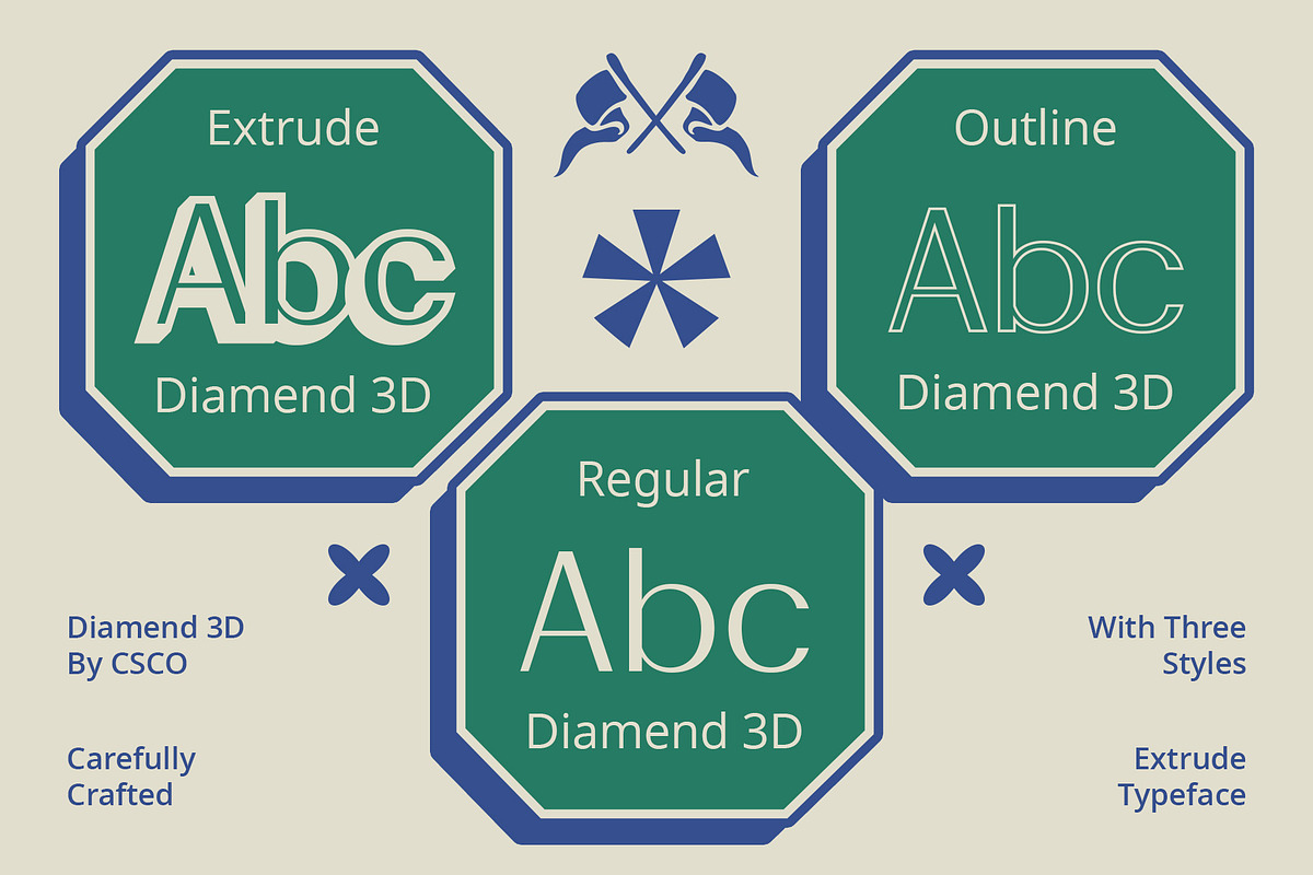 Diamend 3D, a Sans Serif Font by Craft Supply Co. (Photo 3 of 8)