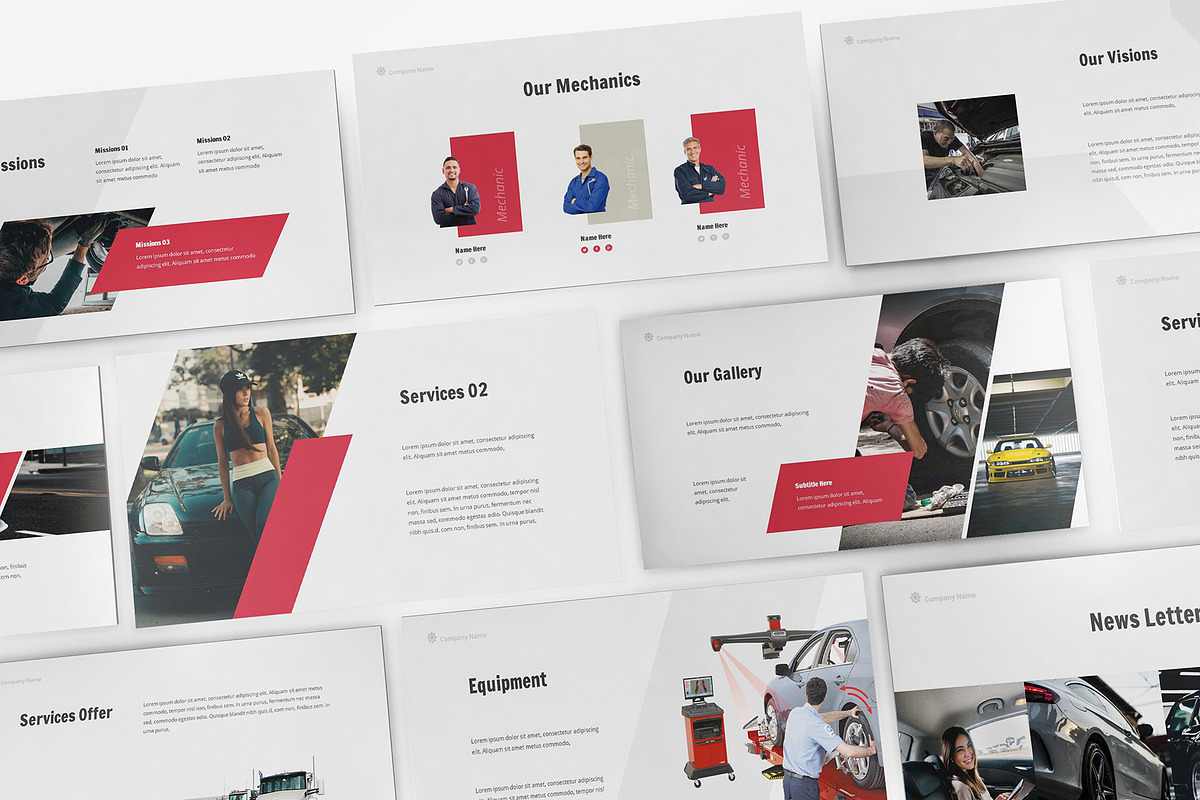 Car Repair Powerpoint Template, a Presentation Template by Formatika Studio