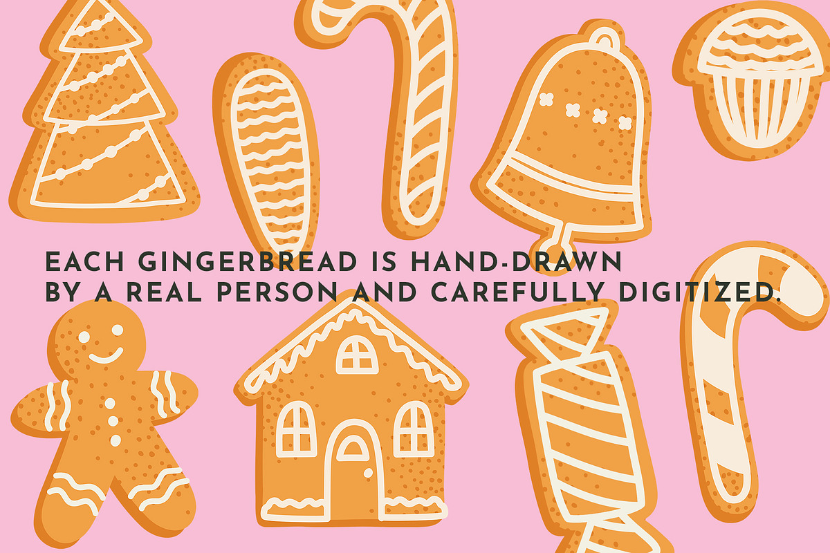 FUNKY GINGERBREAD COOKIES: clipart, a Food Illustration by Elliko shop (Photo 4 of 7)