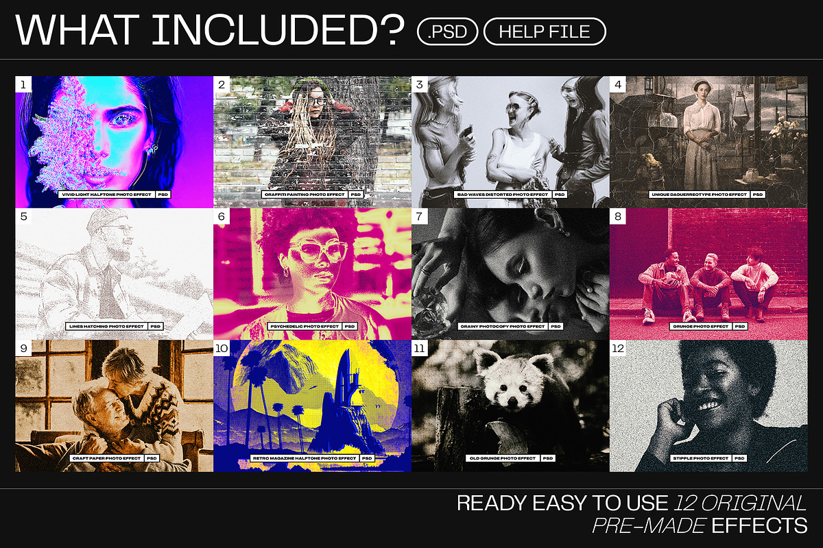 12 Photo Effect Templates, a Layer Style Add-On by iDoodle Studio (Photo 2 of 6)