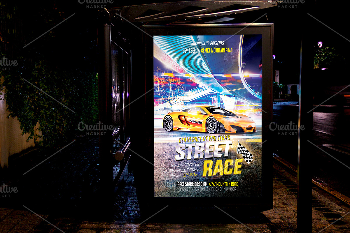 Street Race Flyer Template, a Flyer Template by Basez Flyers