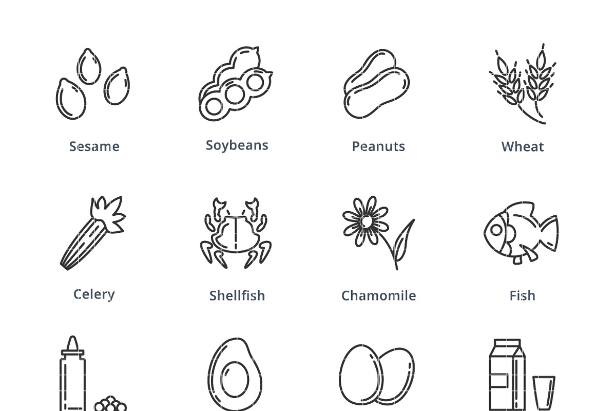 Food Allergens Icons - Outline Serie, an Icon by introwiz1 (Photo 3 of 3)