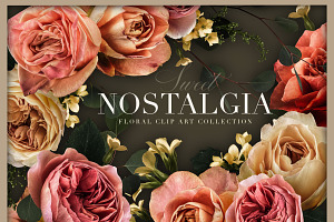 Nostalgia Rose Floral Clip Art