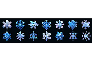 snowflakes set cartoon. blue, an Object Illustration by Stock-Smart-Start