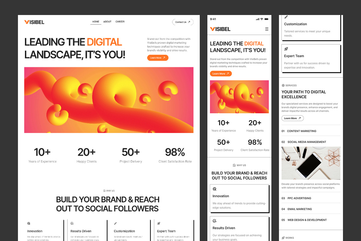 VisiBel - Digital Marketing Website, an UI Kit Template by peterdraw (Photo 7 of 7)