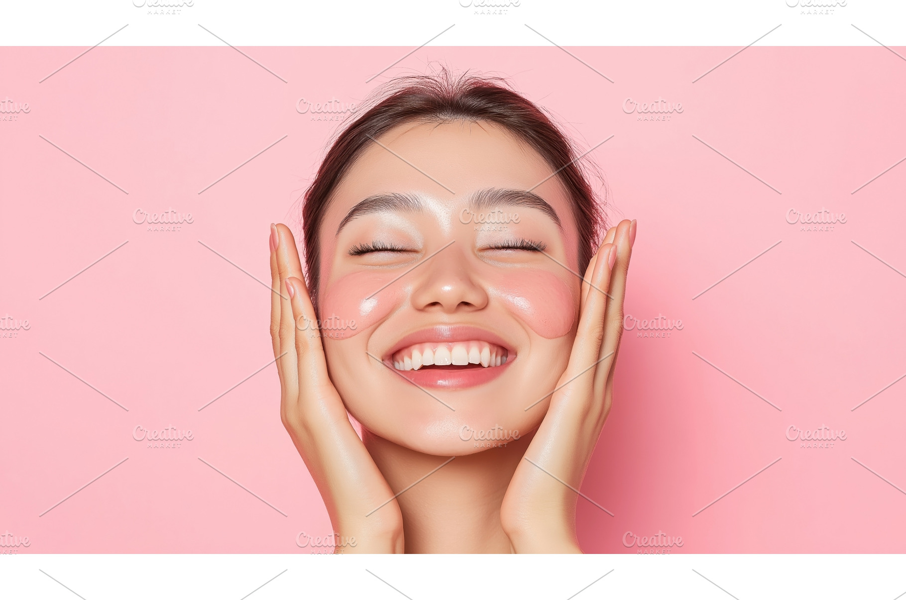 Smiling Asian woman with face mask, a Beauty & Fashion Photo by Sergey Kotenev