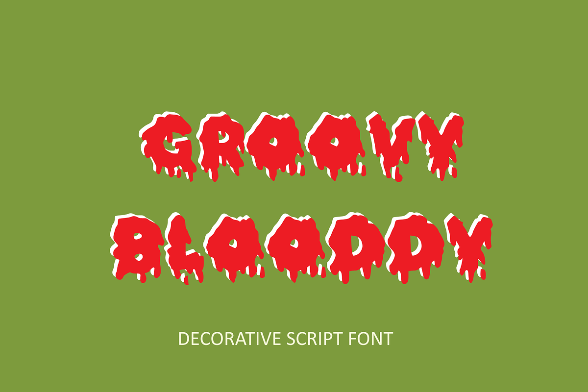 groovy blooddy script font, a Script Font by oldman.creative .co (Photo 2 of 5)