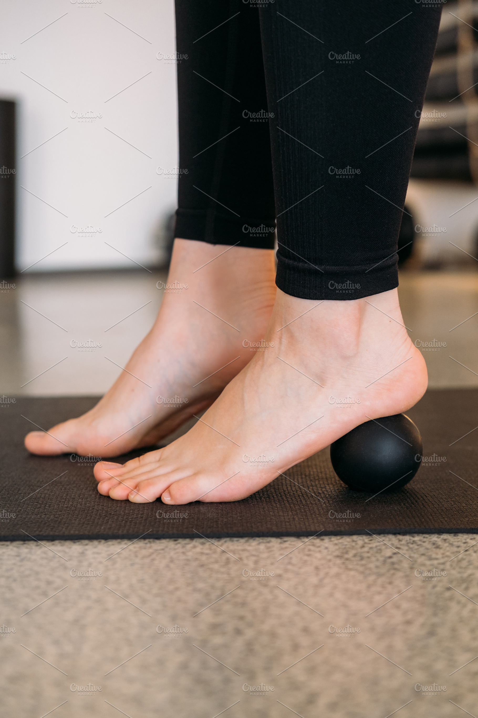 Feet relief trigger point therapy female ball sole, a Person Photo by Photo Drive Studio