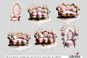 Vintage Romantic Clipart Bundle, a Decorative Illustration by EdeniaArtStudio (Thumbnail 7 of 13)