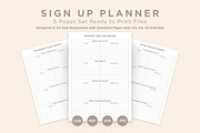Sign up Planner Pages Set V-01, a Stationery Template by shahsoft (Thumbnail 1 of 3)