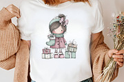 Christmas Little Girl Clipart Bundle, an Illustration by Canvas Craft (Thumbnail 7 of 8)