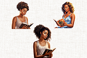 African American Reading Girl, a Person Illustration by Mash Mash Stickers (Thumbnail 6 of 9)